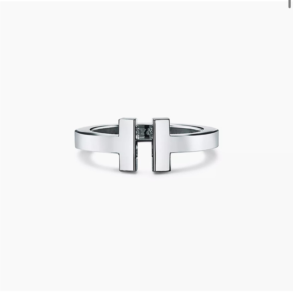 Tiffany and co T square ring in silver size 46